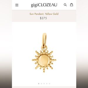 Gigi Clozeau Sun Pendant in Yellow Gold